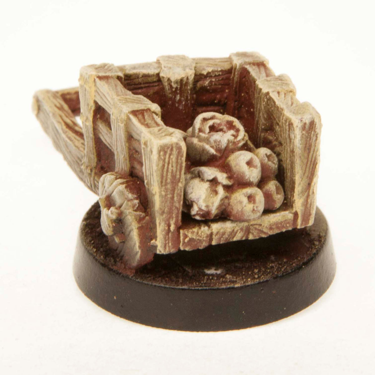 Primed pewter Cart with Contents miniature, 25mm tall, another view