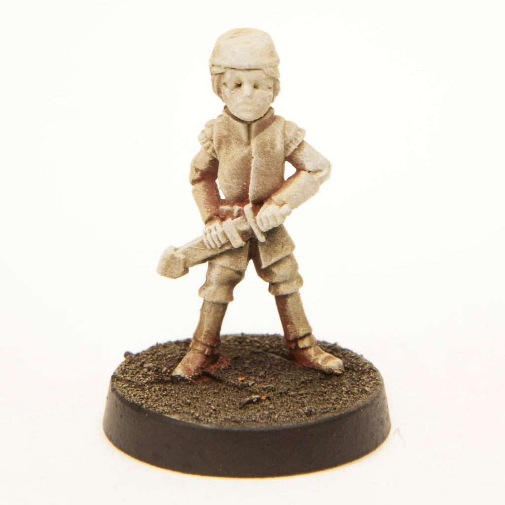 Primed pewter Elf Boy miniature, 25mm tall