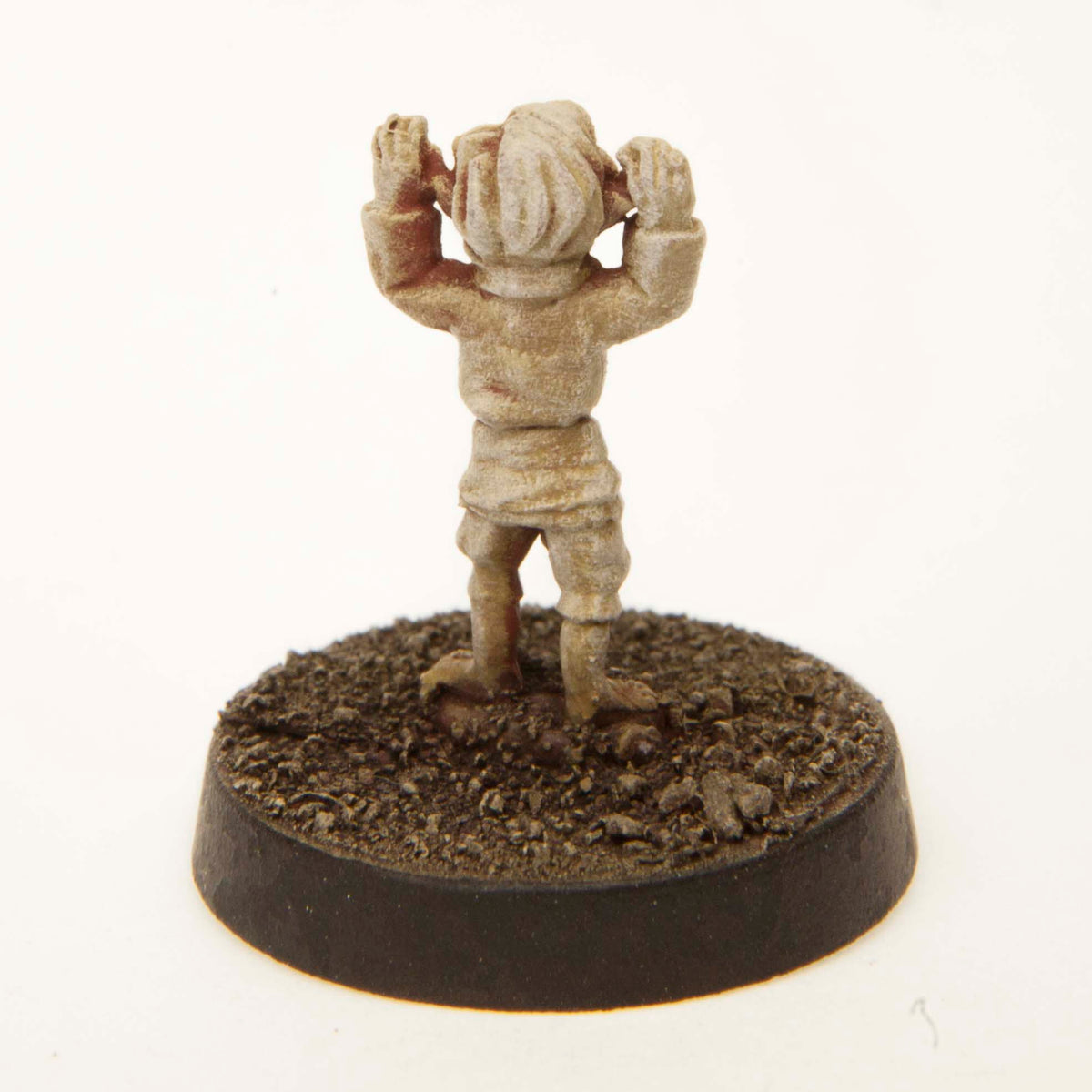 Primed pewter Elf Baby miniature, 16mm tall, another view