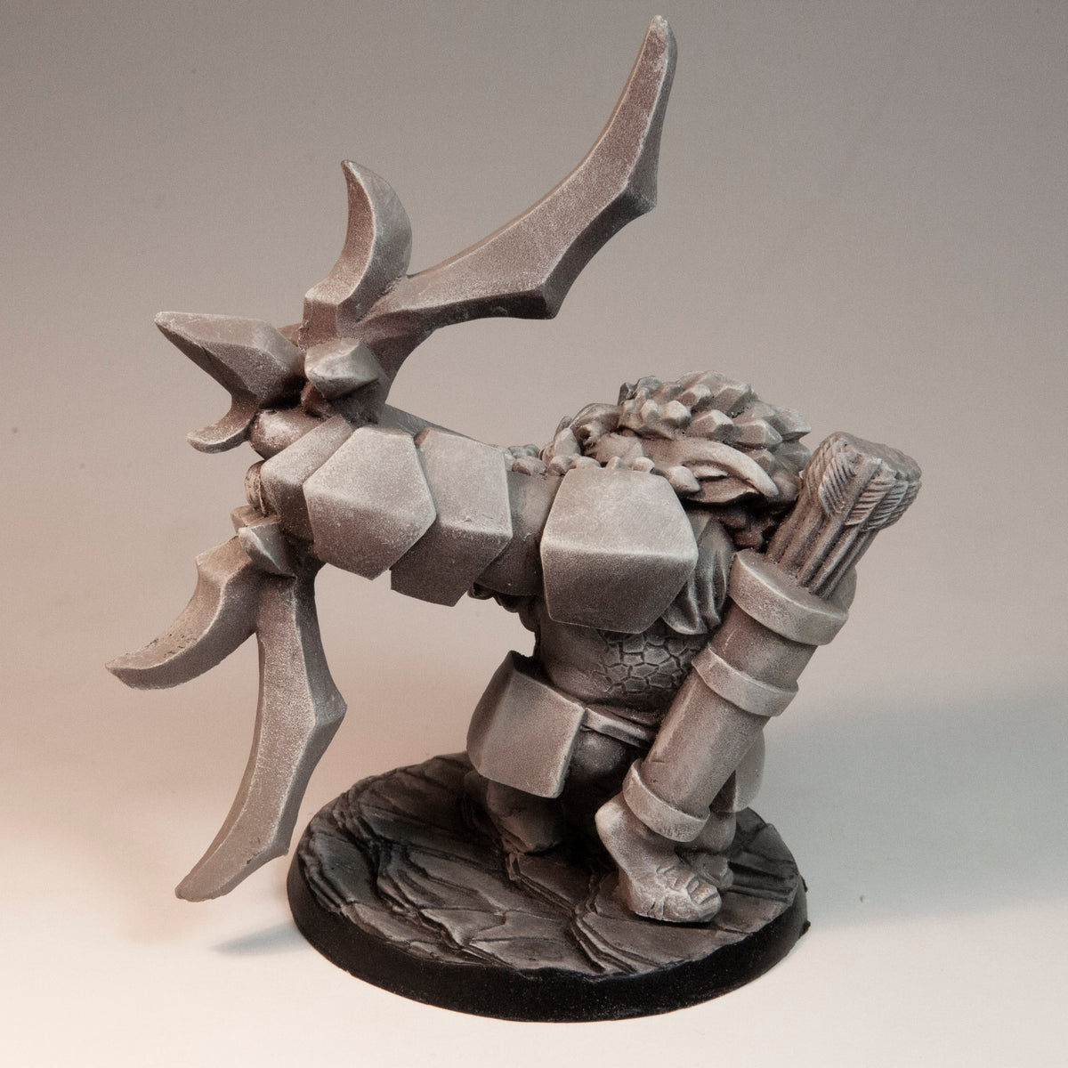 Primed resin Hill Troll miniature, 98mm tall, another view