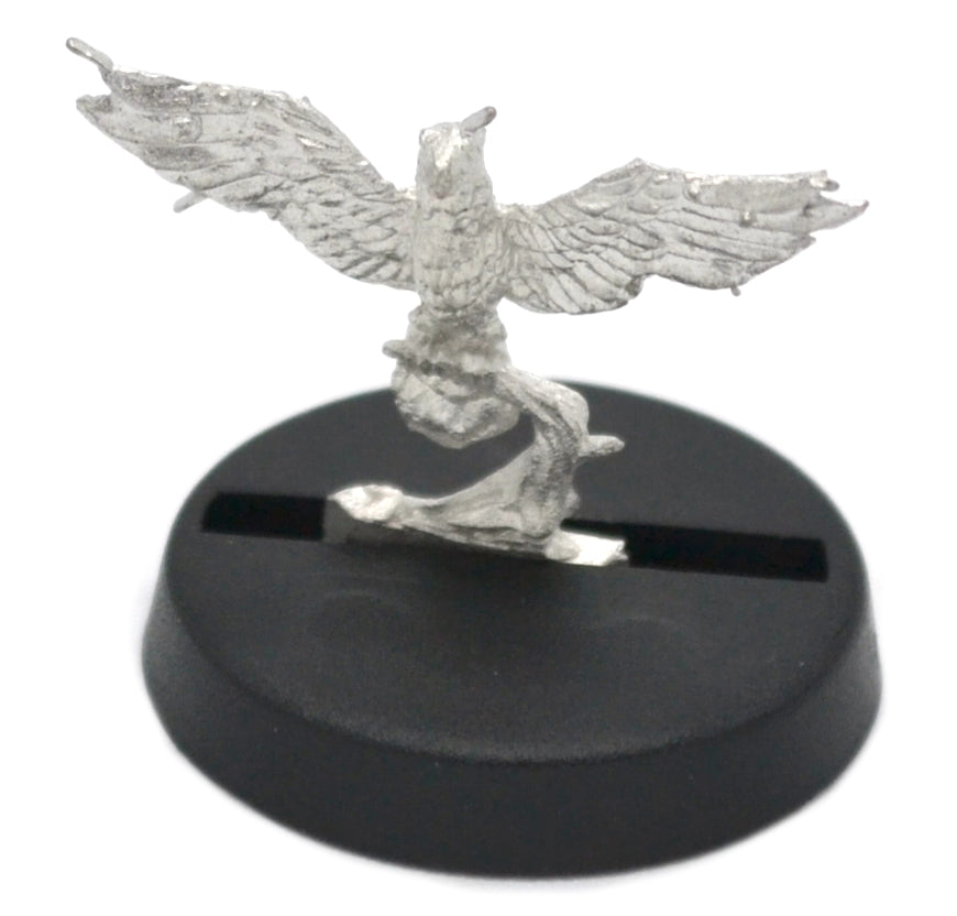 Unpainted pewter Hawk miniature, 13mm tall, another view