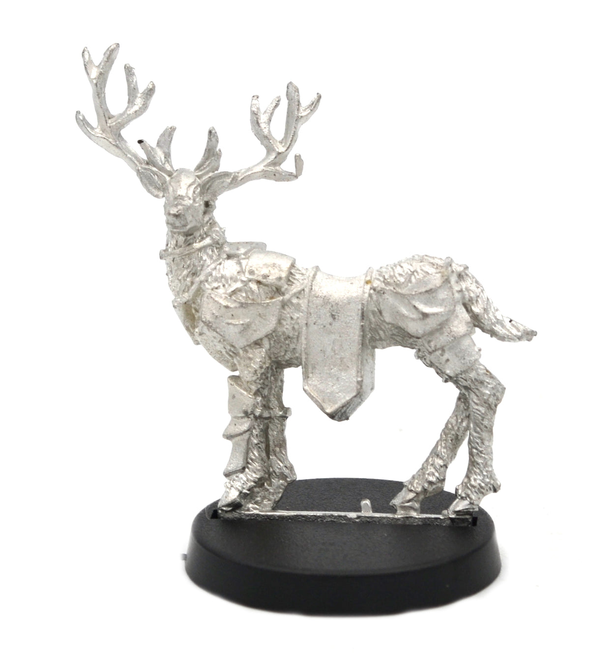 Unpainted pewter Reindeer miniature, 35mm tall, another view