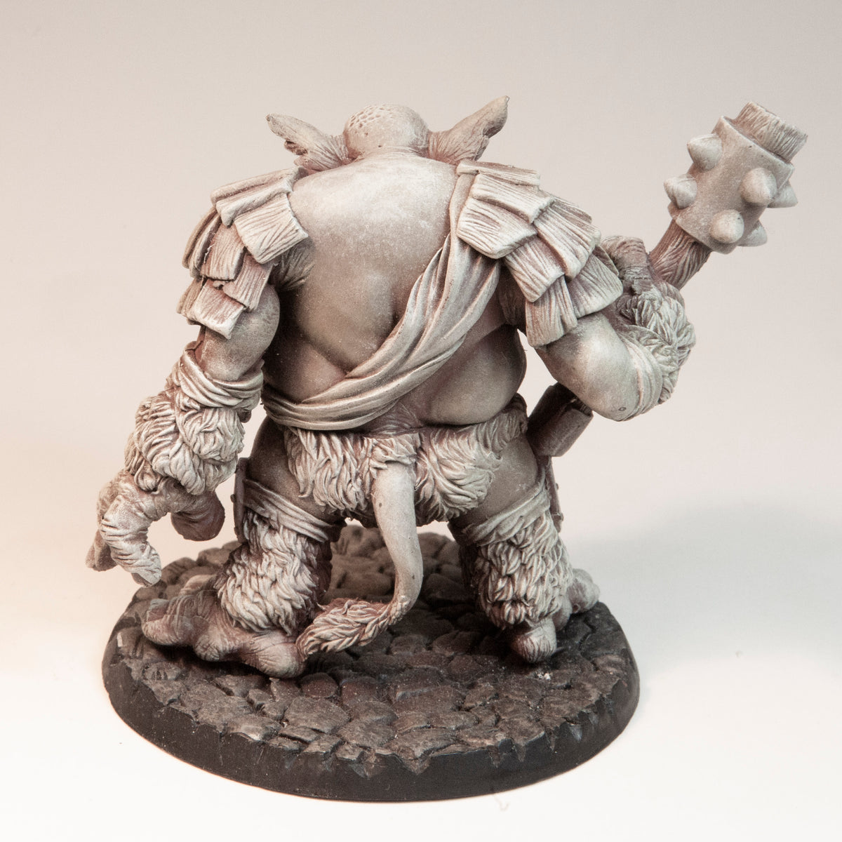 Primed resin Old Troll miniature, 65mm tall, another view