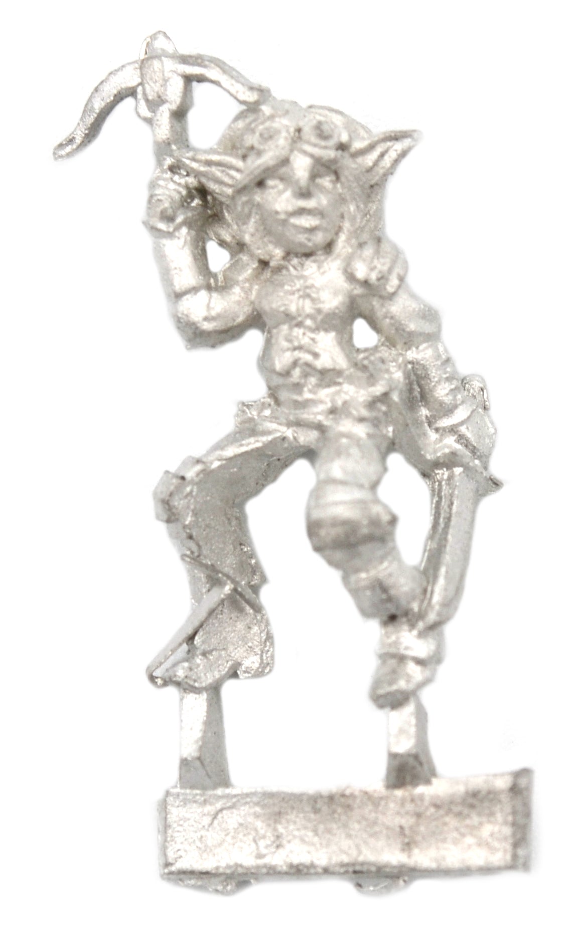 Unpainted pewter Gnome Scout Rider miniature, 23mm tall, another view