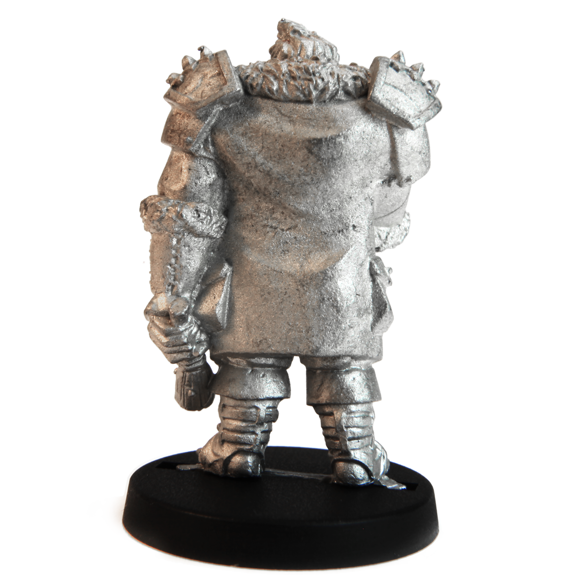 Unpainted pewter Half-Orc Strong-arm miniature, 35mm tall, another view