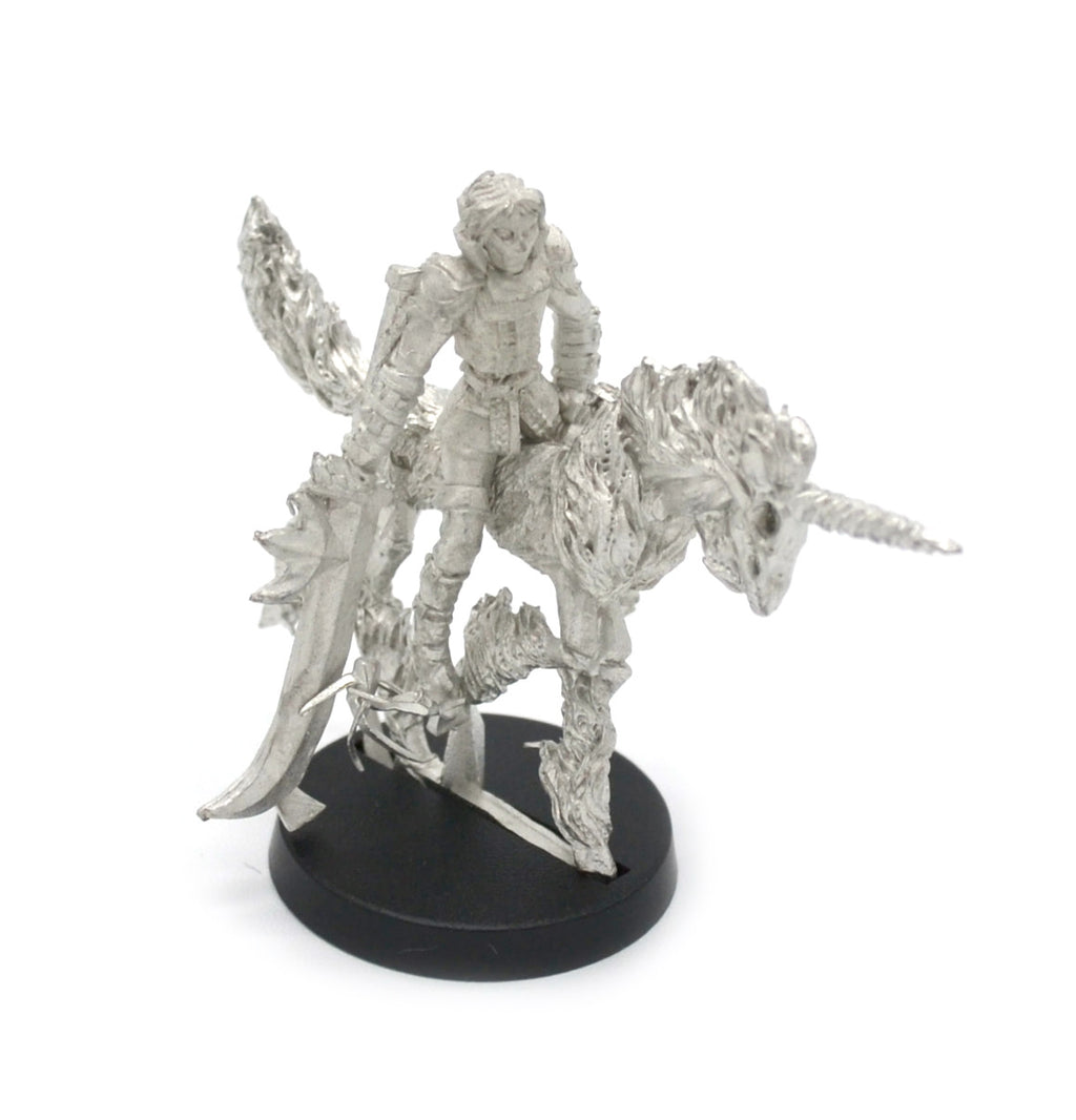 Unpainted pewter Elf Grand Marshall Mounted miniature, 40mm tall