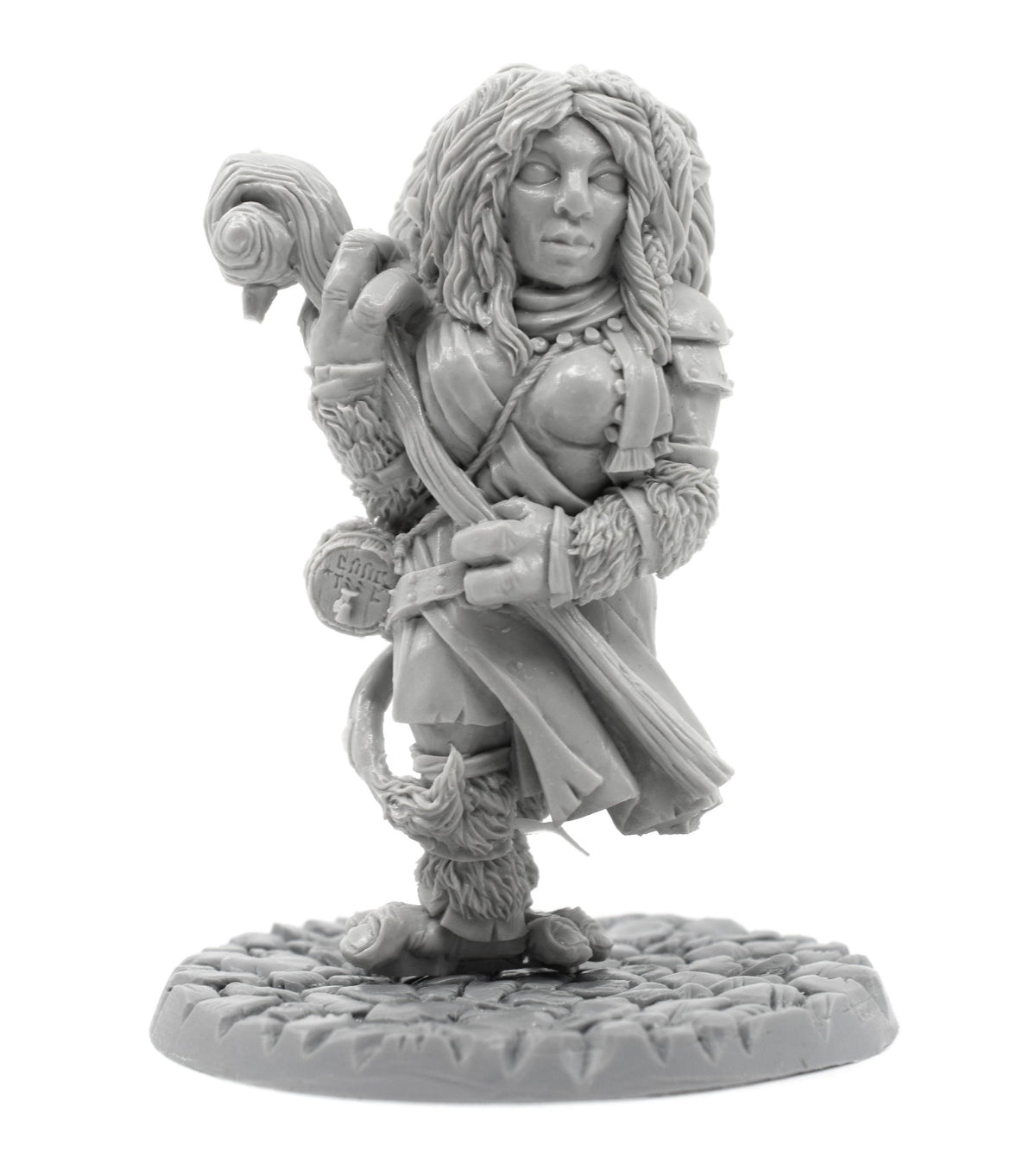 Unpainted resin Troll Mage miniature, 78mm tall