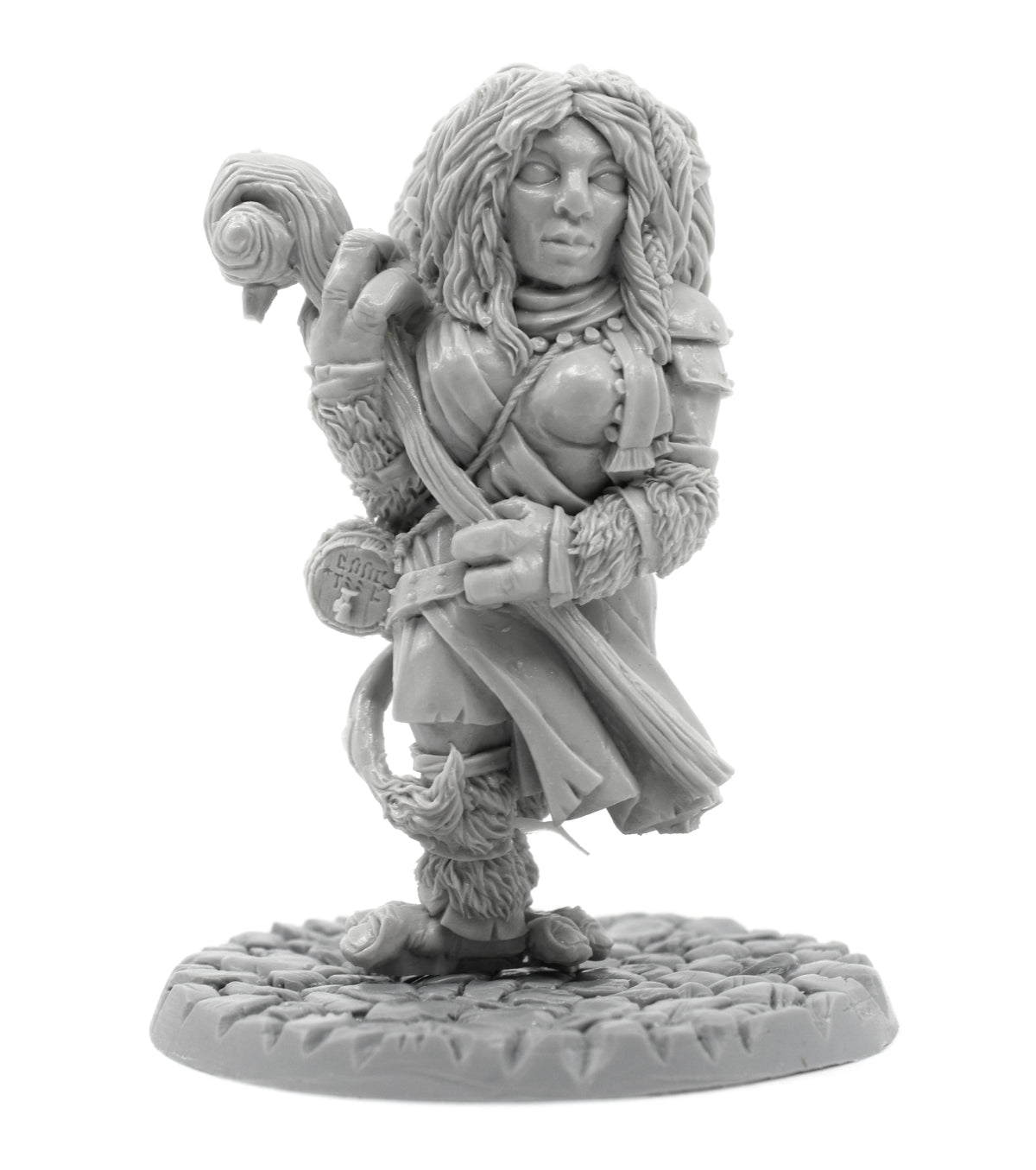Unpainted resin Troll Mage miniature, 78mm tall, another view