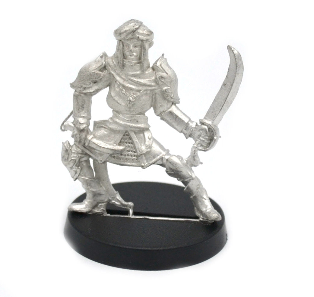 Unpainted pewter Elf Infiltrator miniature, 30mm tall