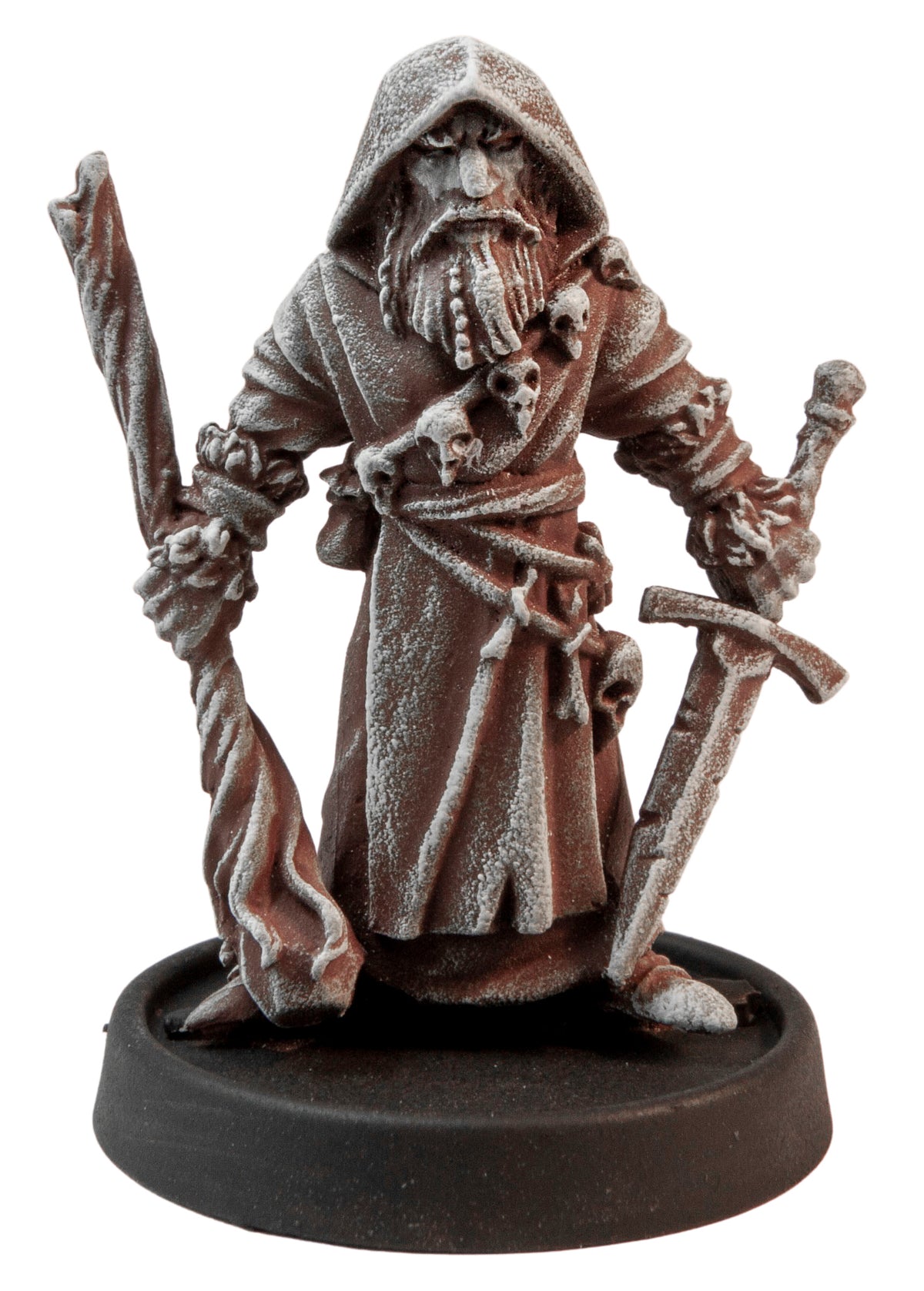 Primed pewter Male Human Hedgemage miniature, 38mm tall