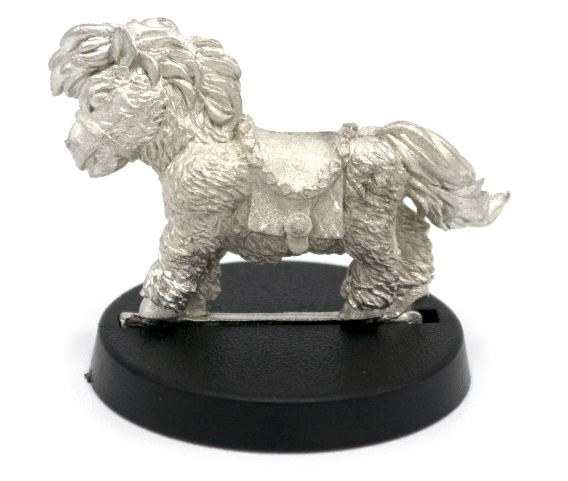 Unpainted pewter Short Pony miniature, 19mm tall