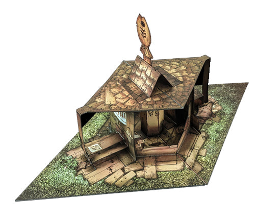 Fish Shack Pop-Up Terrain, 12 Inch - Digital Download - Printing & Assembly Required