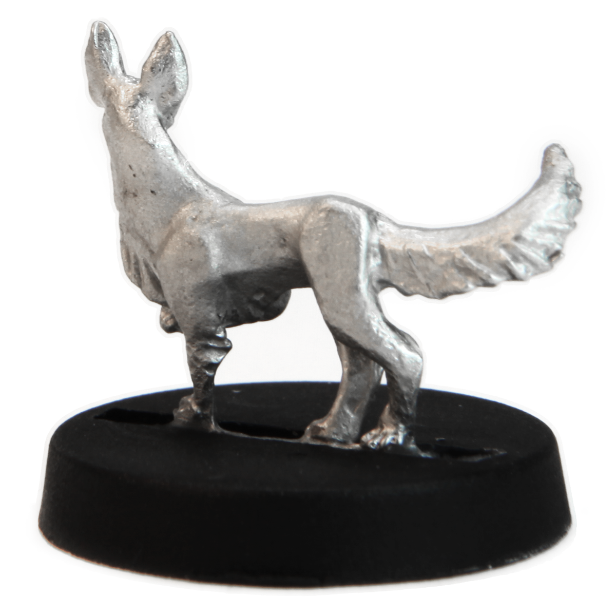 Unpainted pewter Fox miniature, 15mm tall, another view