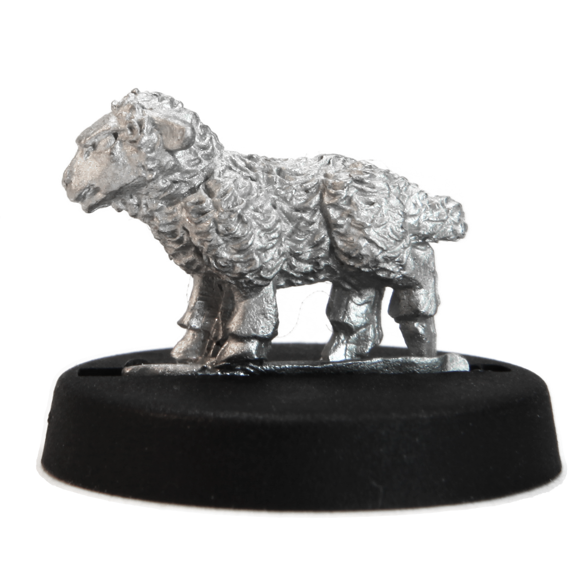 Unpainted pewter Lamb miniature, 10mm tall, another view