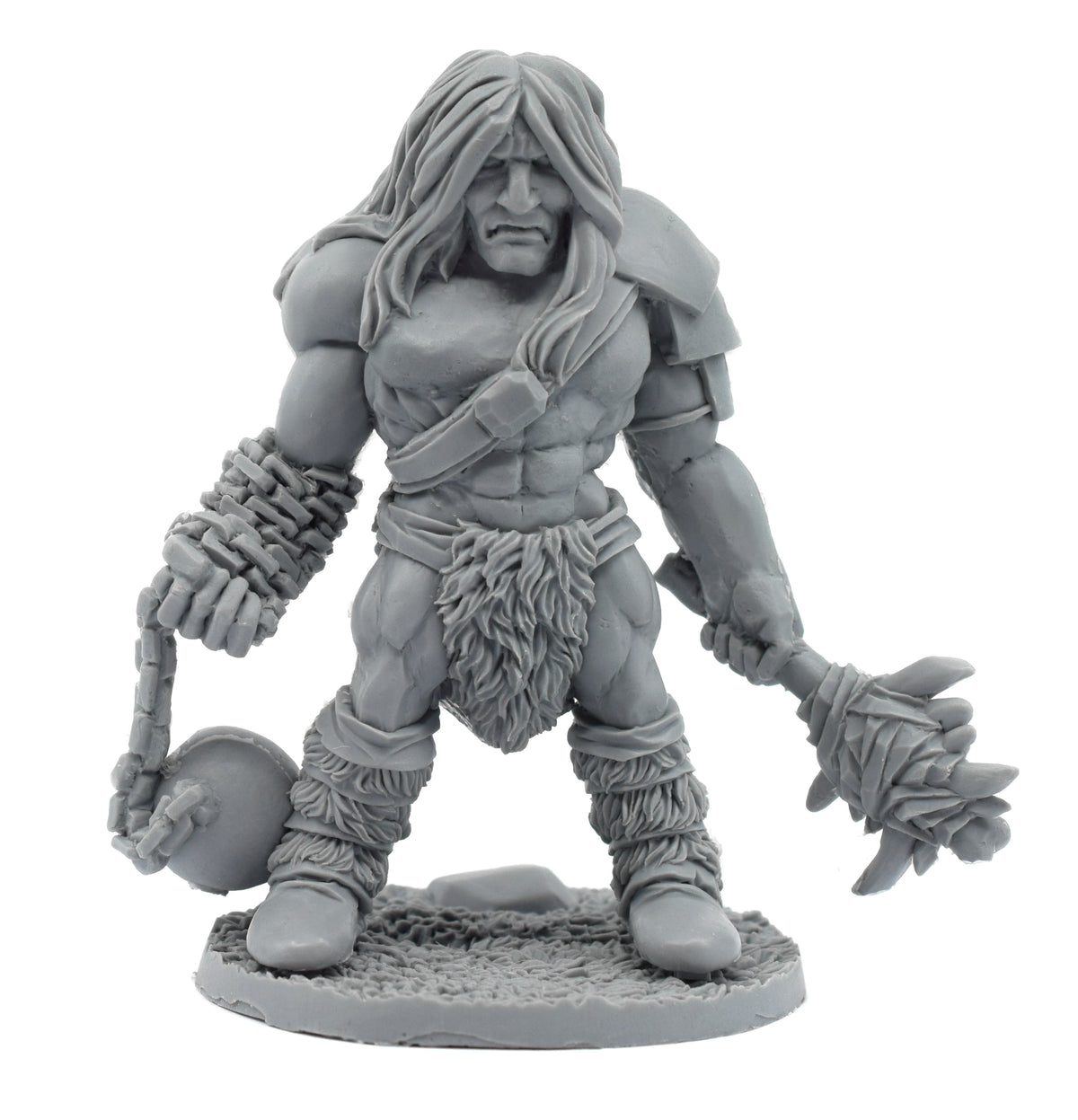 Unpainted resin Giant Barbarian miniature, 93mm tall