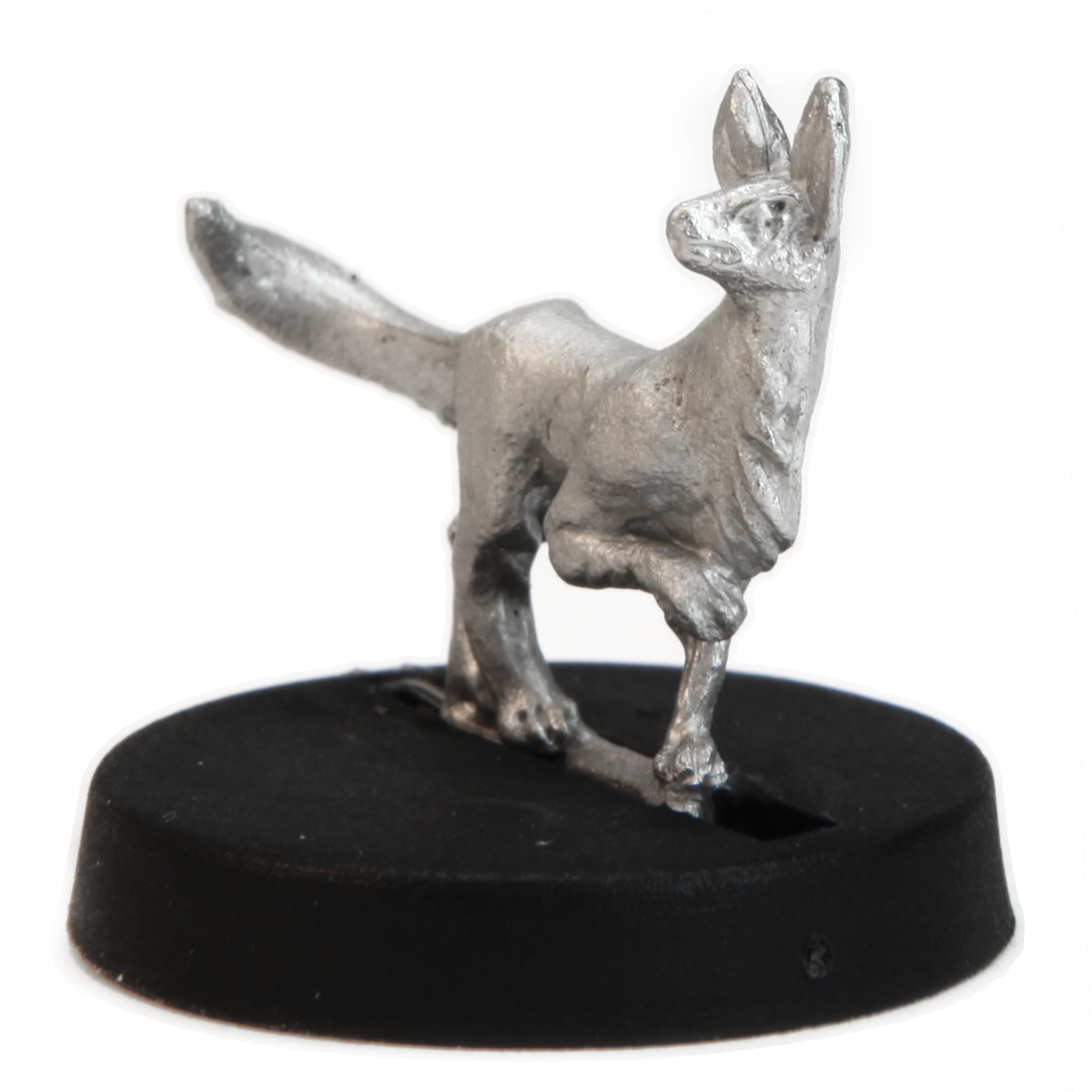 Unpainted pewter Fox miniature, 15mm tall