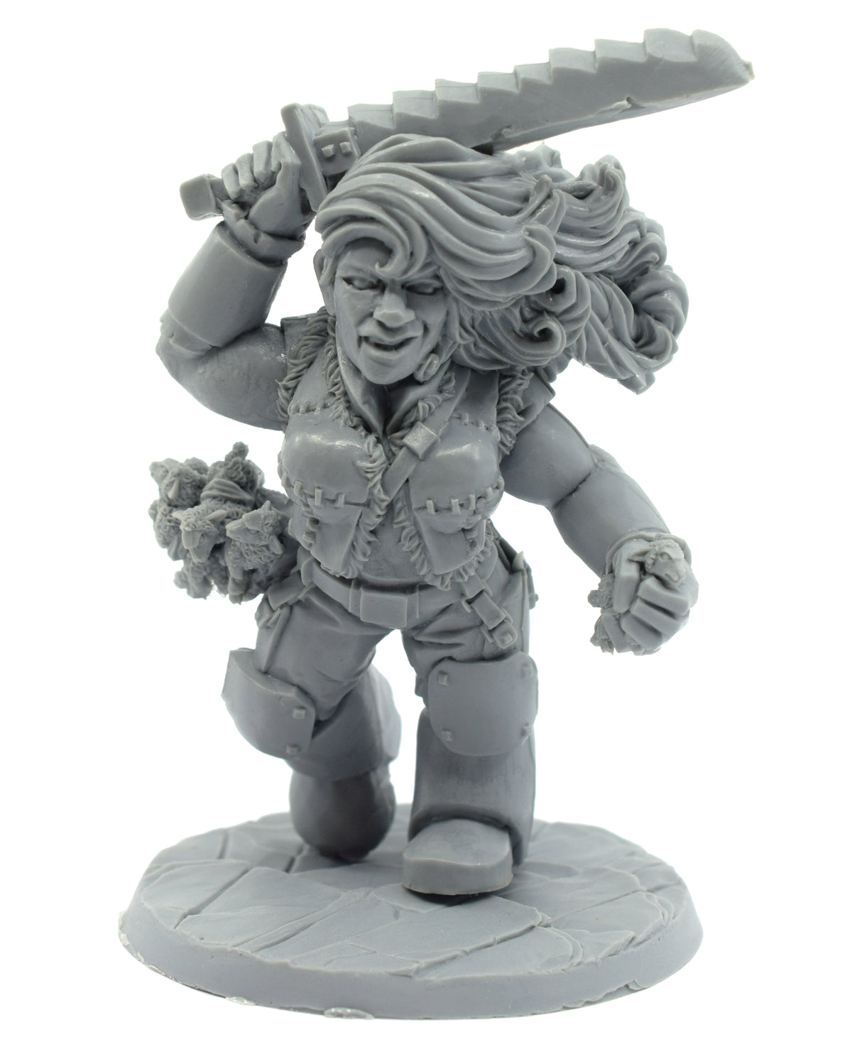 Unpainted resin Hill Giant Rustler miniature, 85mm tall, another view