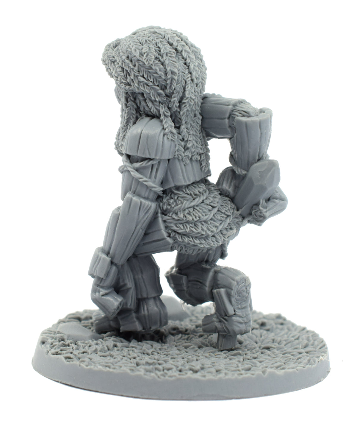 Unpainted resin Treant Shaman miniature, 63mm tall, another view