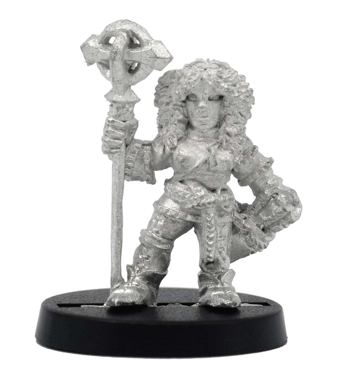 Unpainted pewter Dwarven Wandsmith miniature, 28mm tall, another view