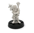Unpainted pewter Halfling Linksman miniature, 24mm tall, another view
