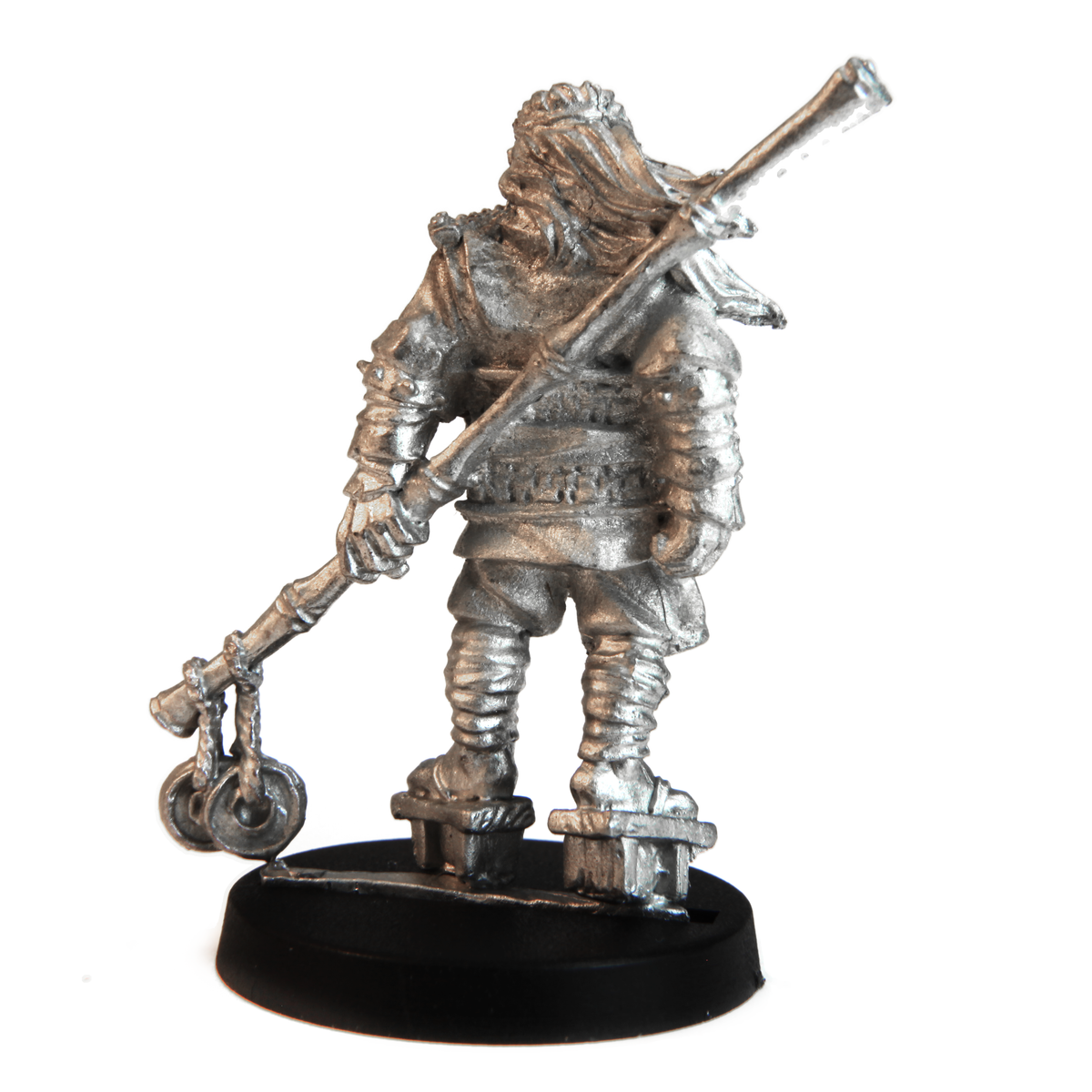 Unpainted pewter Human Monk miniature, 38mm tall, another view