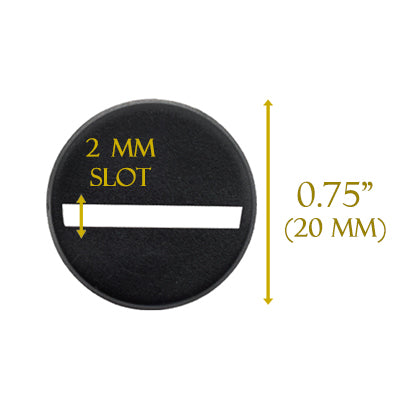 Pack of 50 Slotted Miniature Bases, 20mm, another view