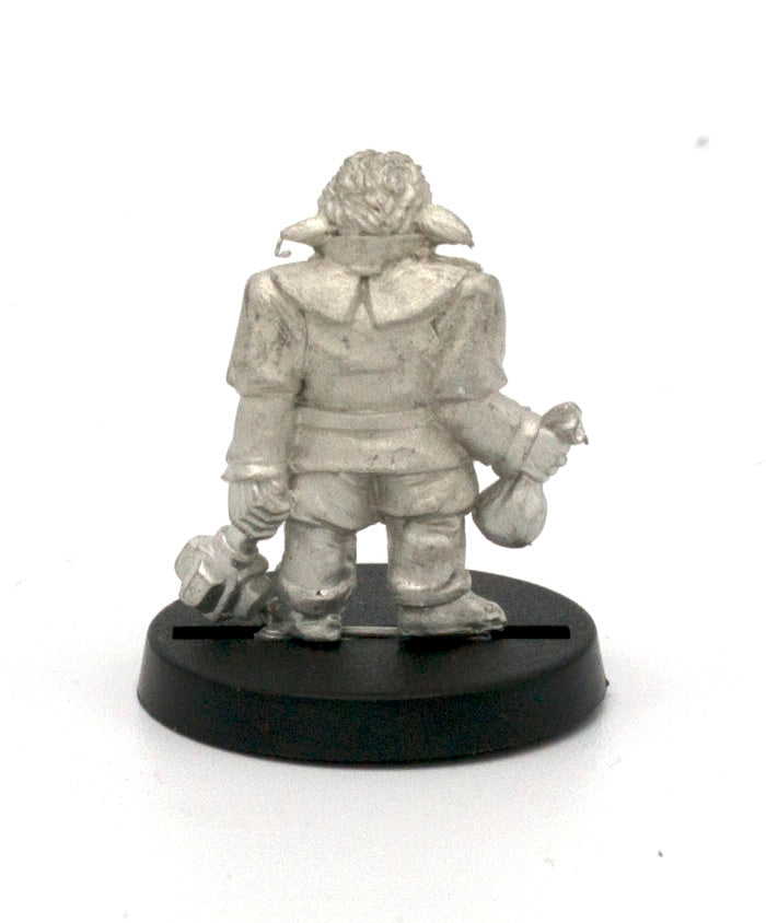 Unpainted pewter Half-Orc Boy miniature, 25mm tall, another view