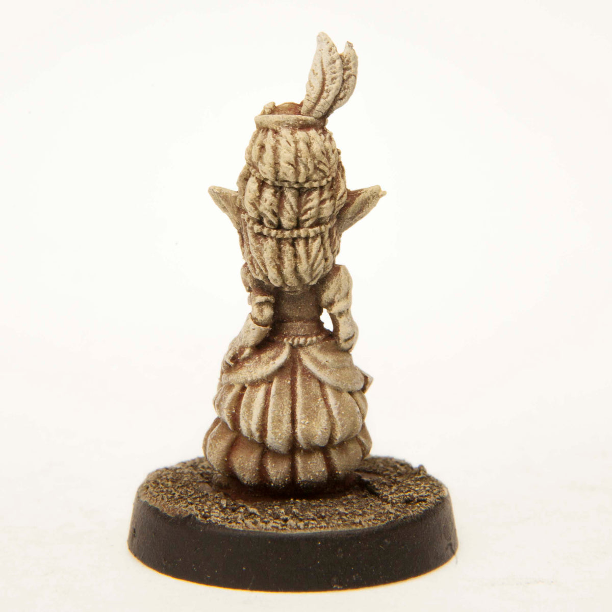Primed pewter Gnome Aristocrat miniature, 26mm tall, another view