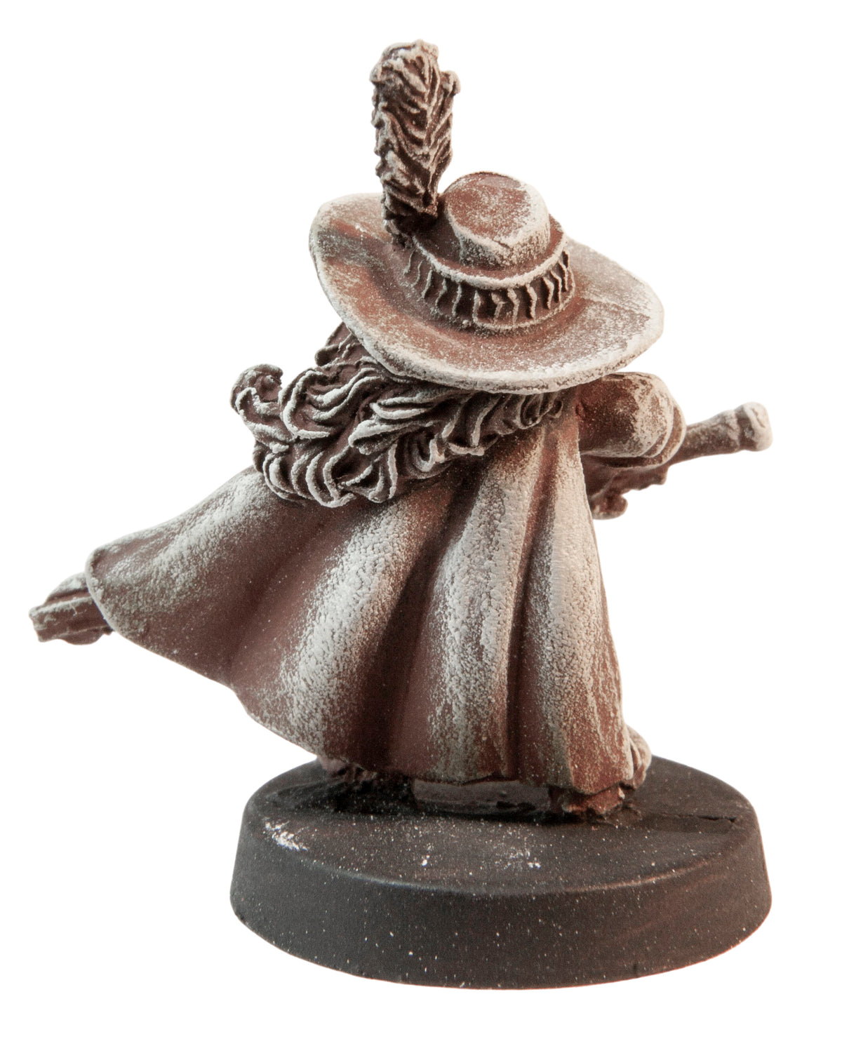 Primed pewter Male Gnome Swashbuckler miniature, 32mm tall, another view