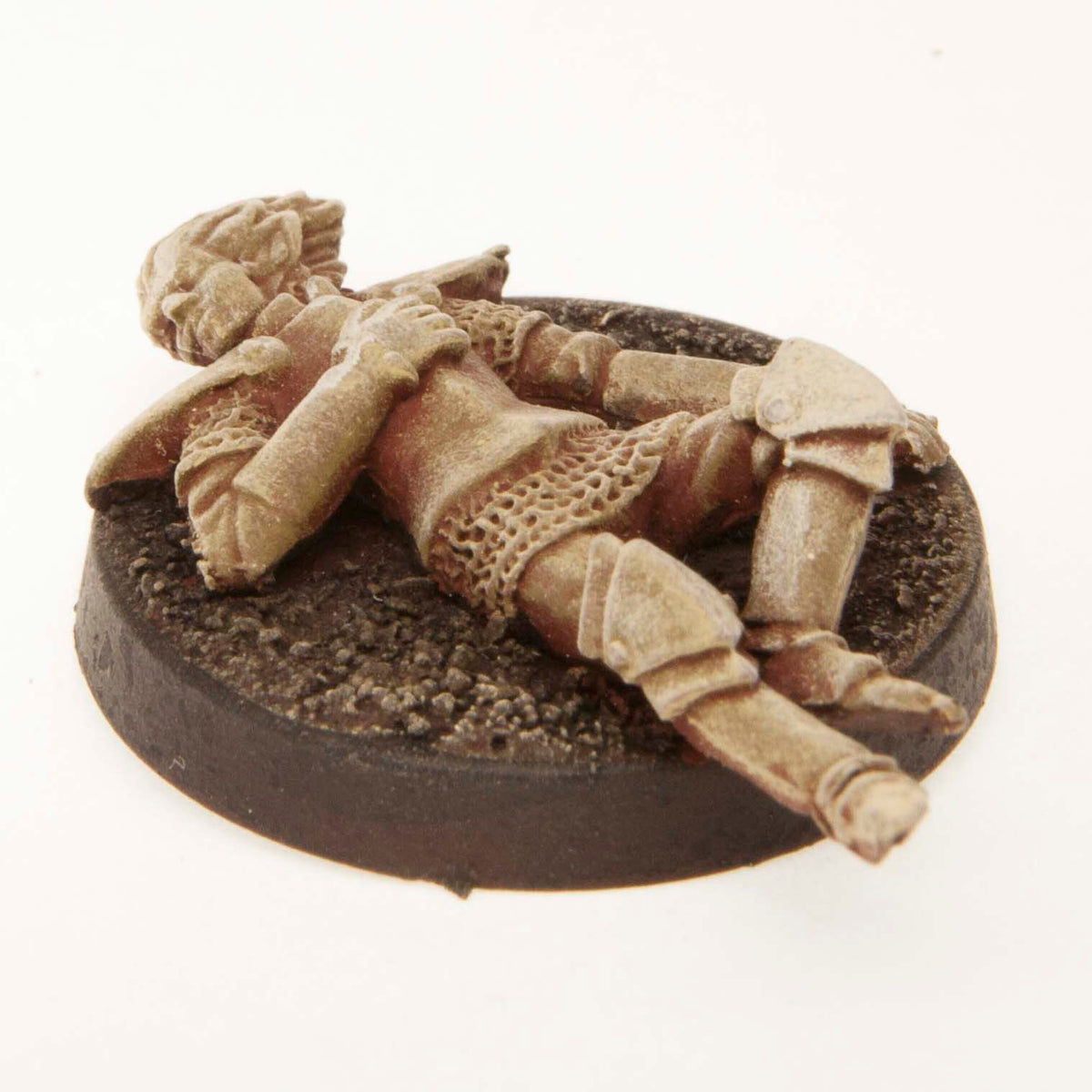 Primed pewter Elf Unconscious miniature, 34mm long