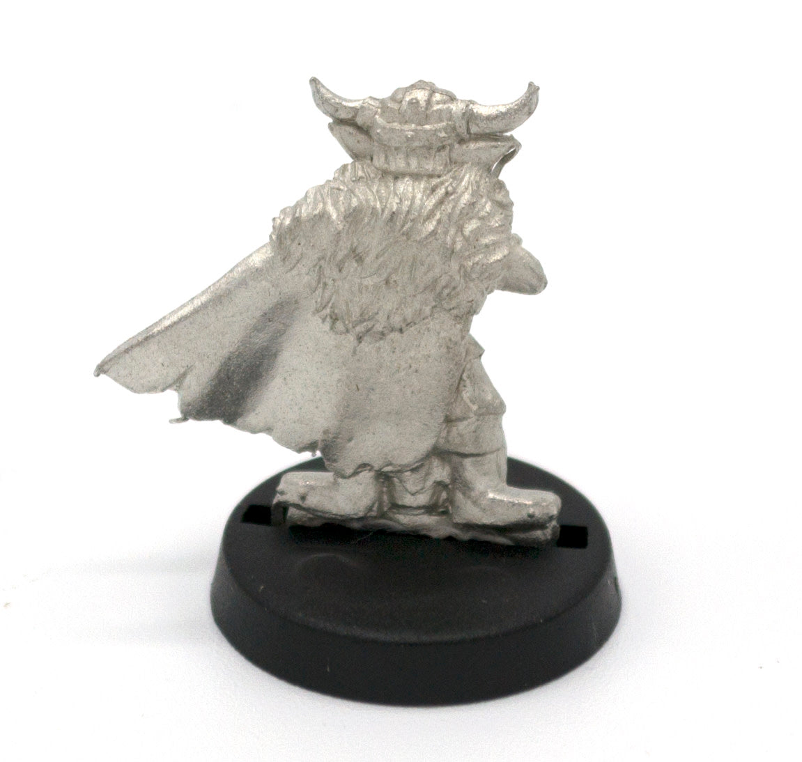 Unpainted pewter Gnome Viking miniature, 20mm tall, another view