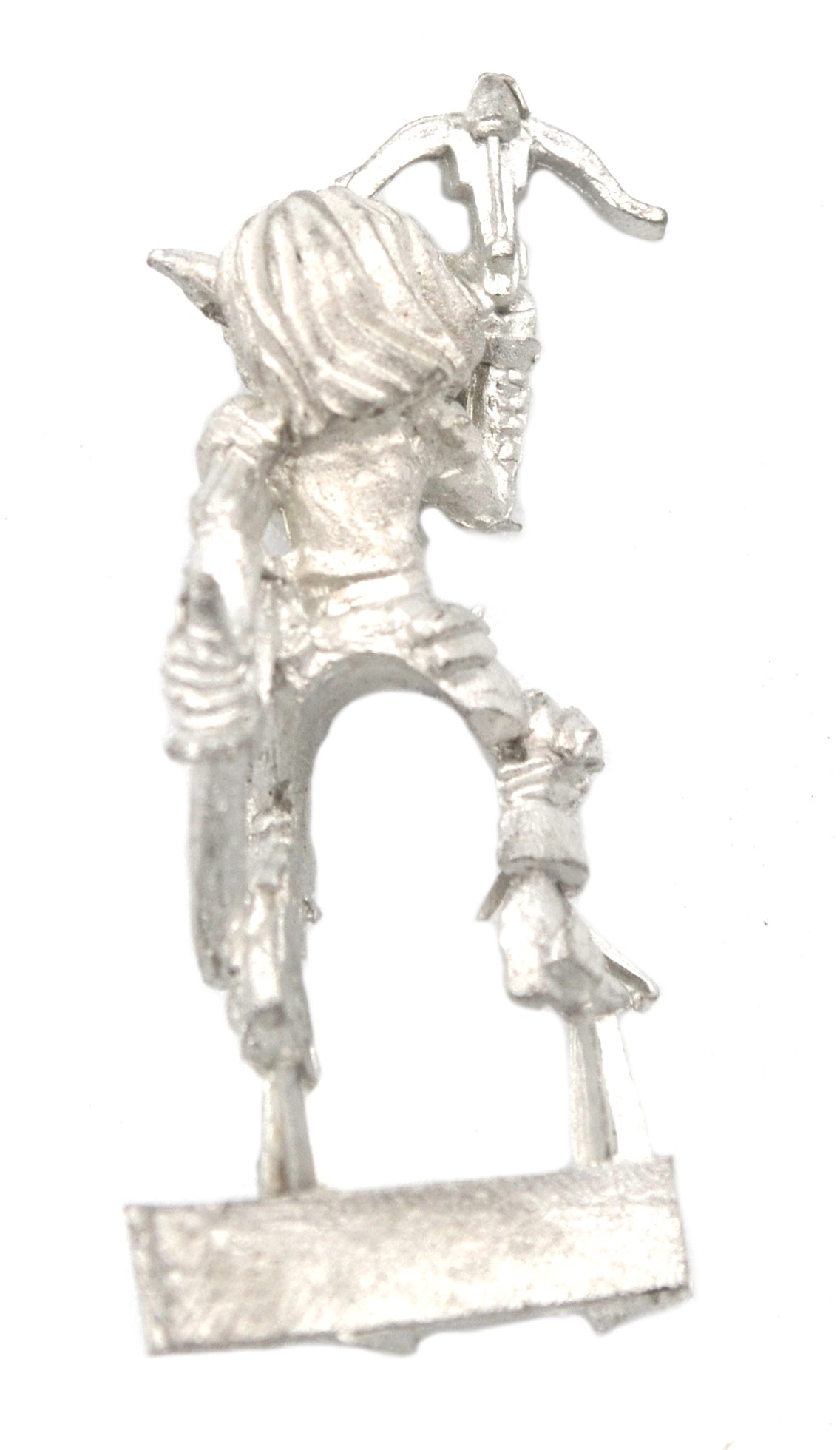 Unpainted pewter Gnome Scout Rider miniature, 23mm tall, another view