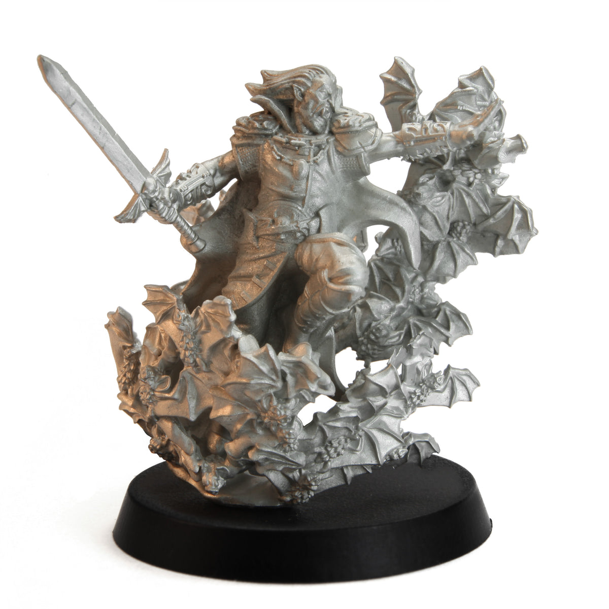 Unpainted pewter Tytantroll Vampire Lord Attacking miniature, 45mm tall