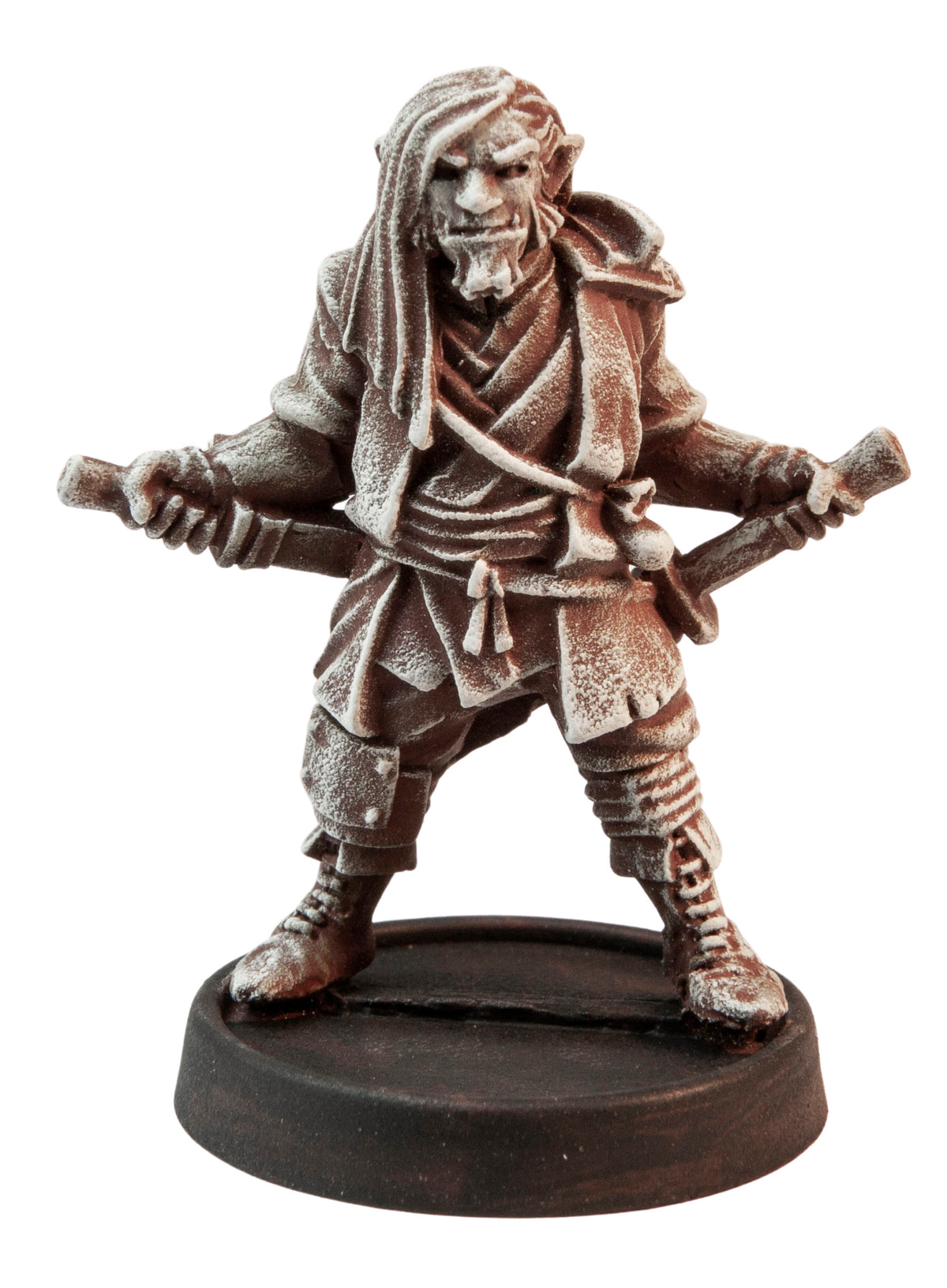 Primed pewter Male Half-Orc Ronin miniature, 38mm tall