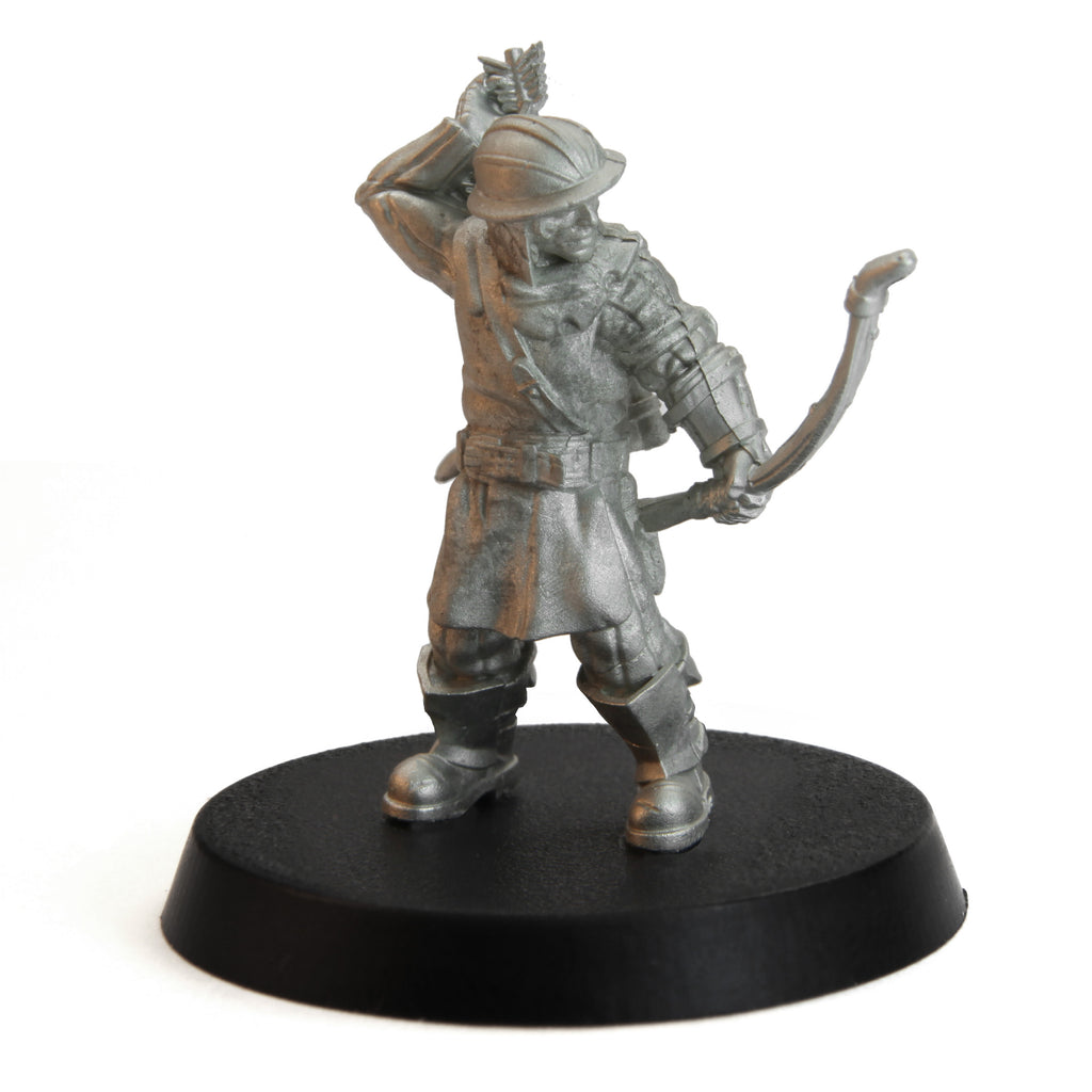 Unpainted pewter Tytantroll Guard Archer miniature, 38mm tall