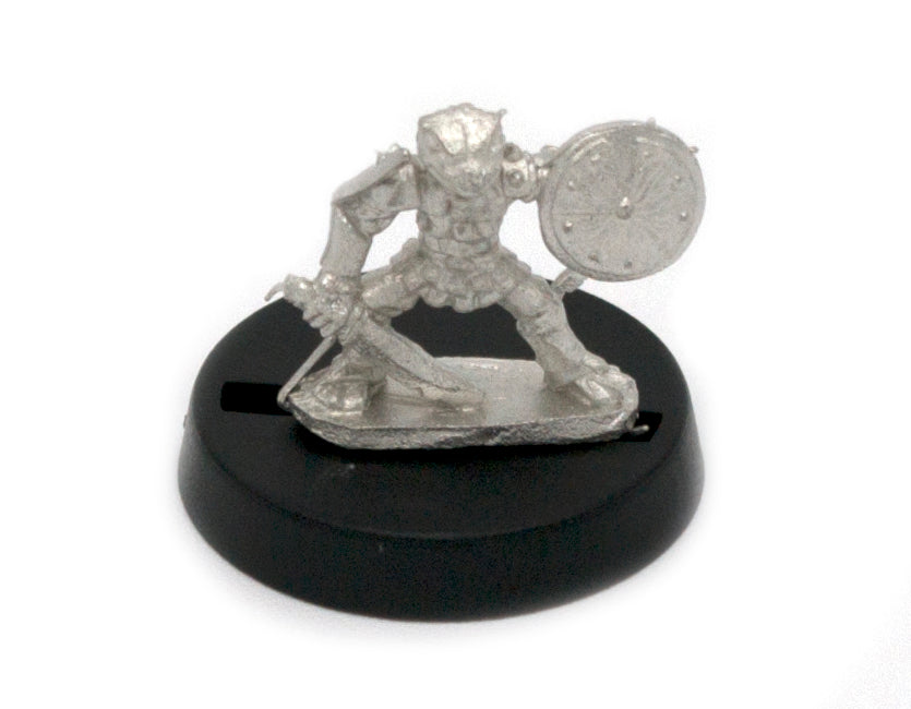 Unpainted pewter Grippli Warrior miniature, 13mm tall, another view