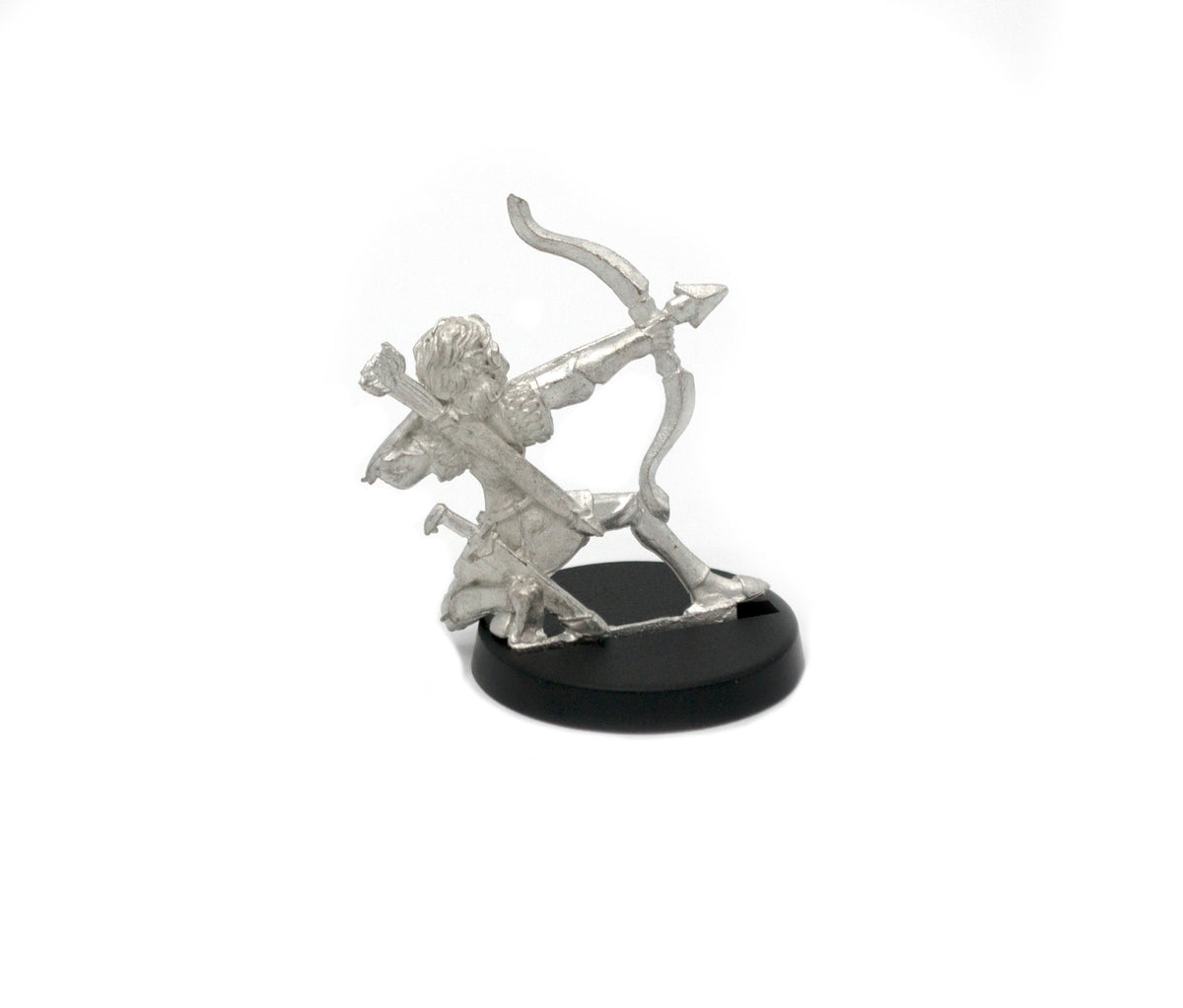 Unpainted pewter Elf Archer miniature, 32mm tall, another view