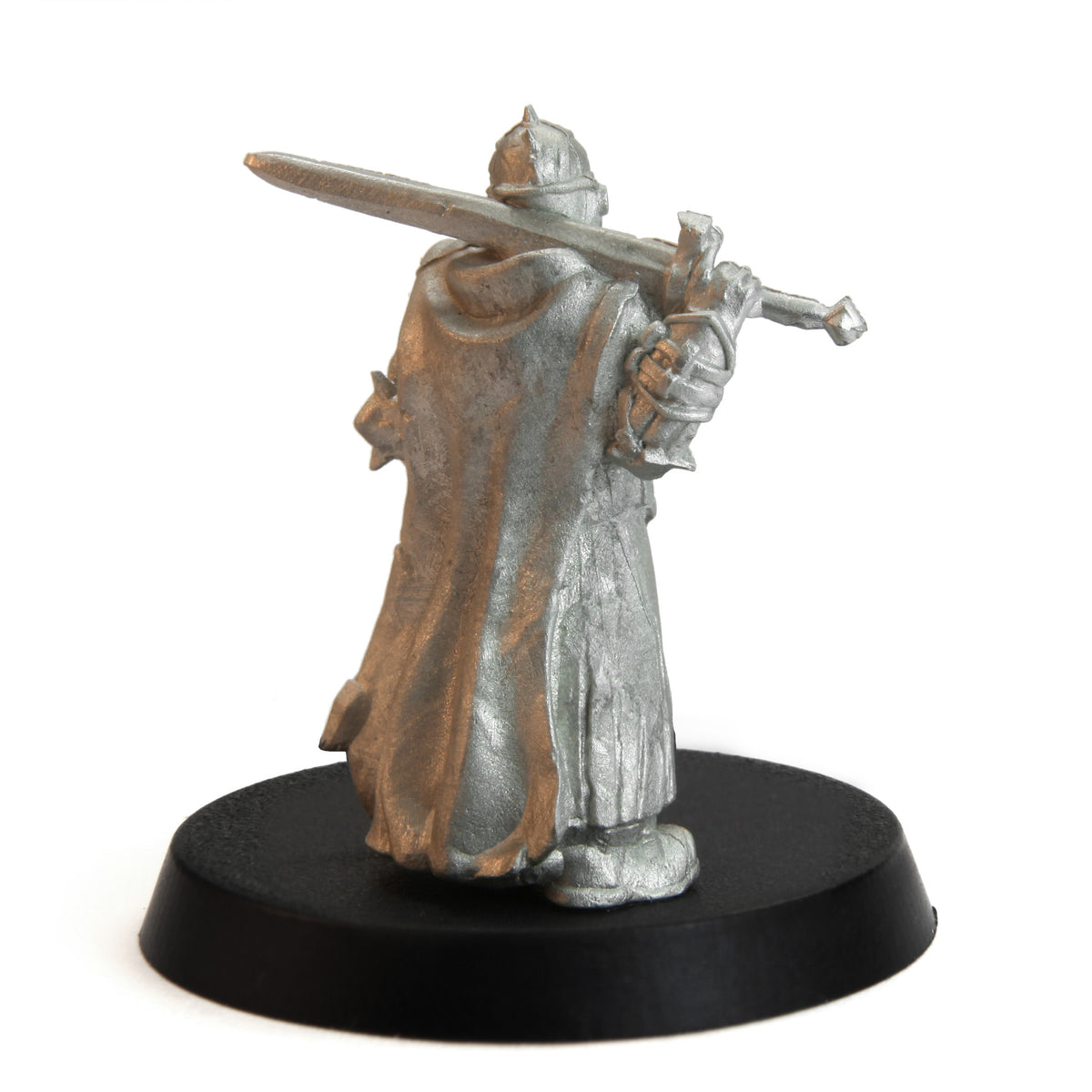 Unpainted pewter Tytantroll Guard Captain miniature, 36mm tall, another view