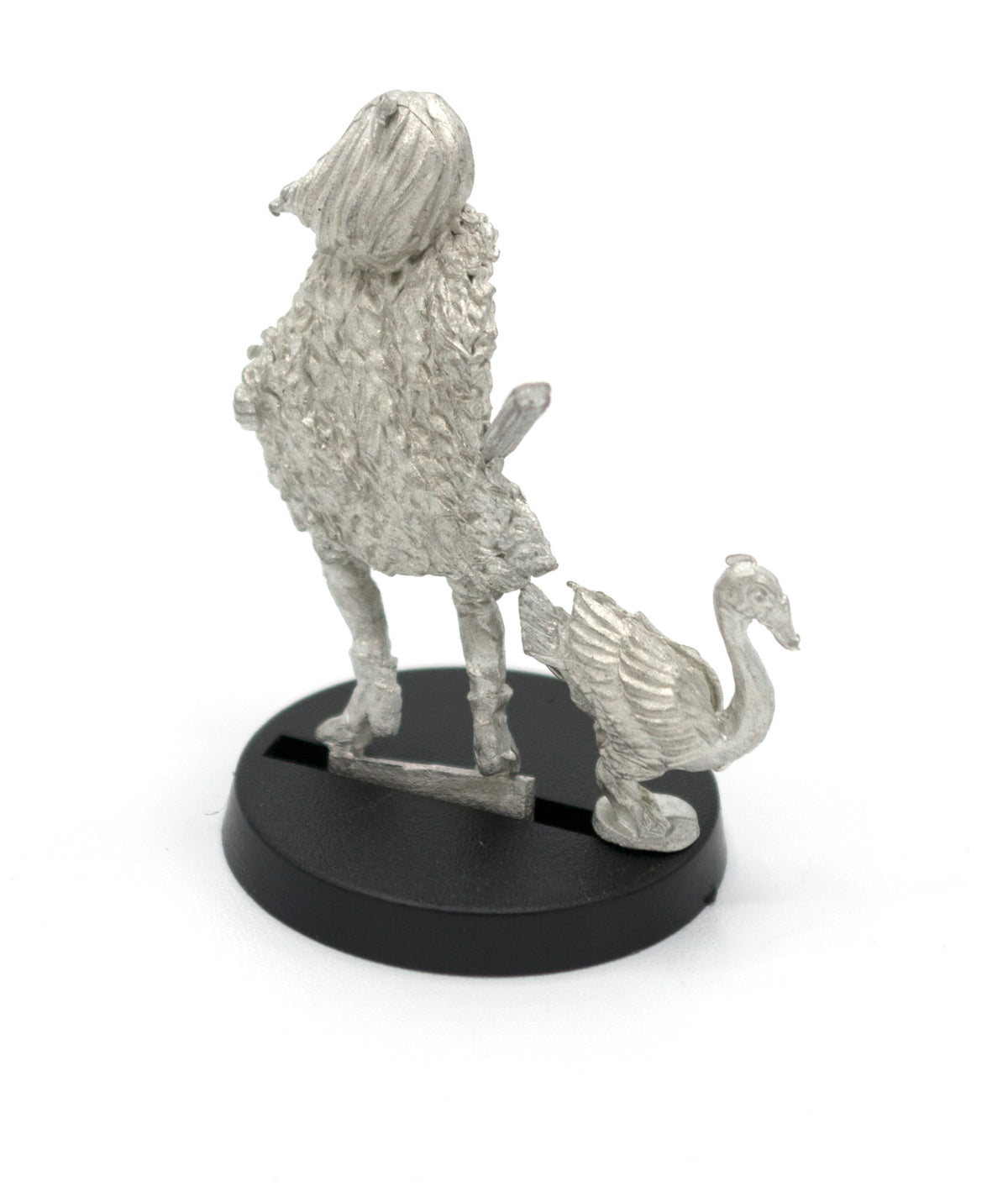 Unpainted pewter Elf Swan Magus miniature, 35mm tall, another view
