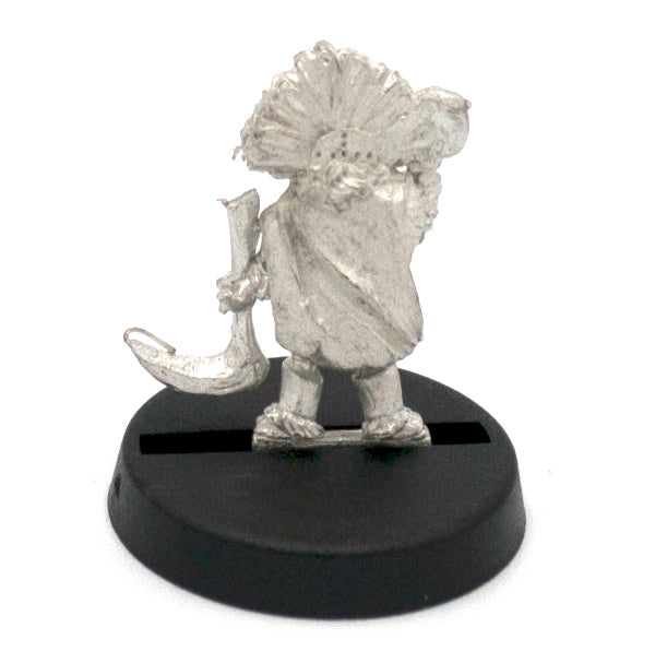 Unpainted pewter Grippli Leader miniature, 17mm tall, another view