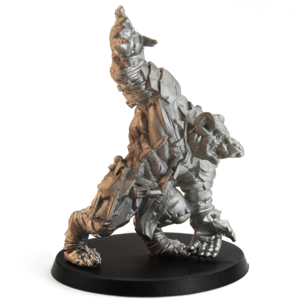 Unpainted pewter Tytantroll Ratman Brute miniature, 58mm tall