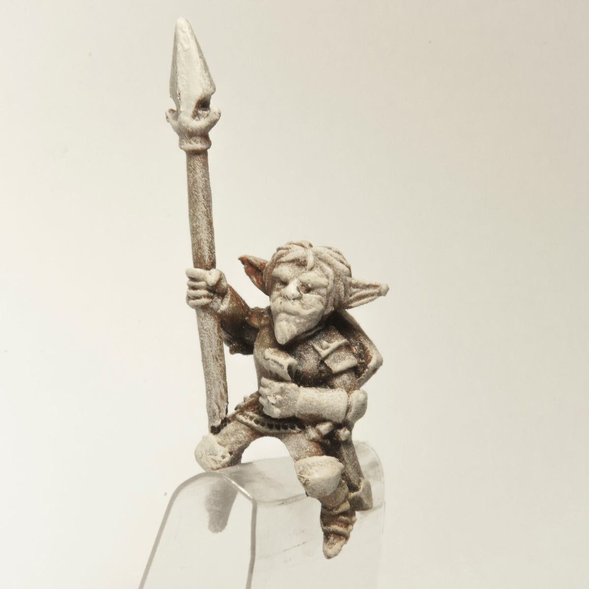 Primed pewter Gnome Knight Rider miniature, 32mm tall