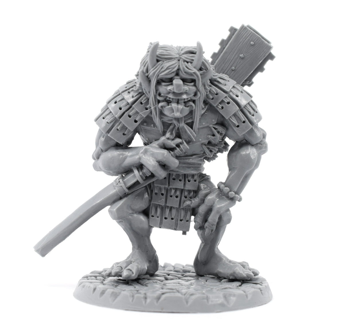 Unpainted resin Oni Troll miniature, 82mm tall