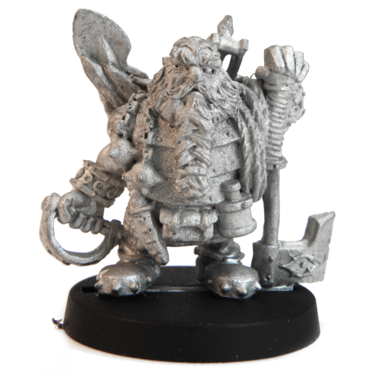 Unpainted pewter Male Dwarf Ranger miniature, 28mm tall