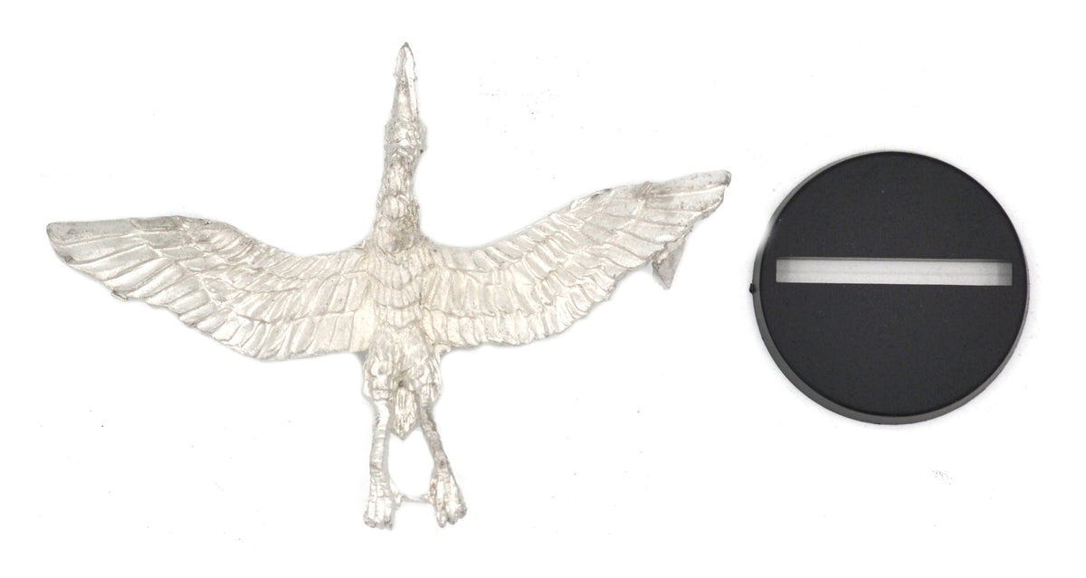 Unpainted pewter Heron miniature, 44mm long, another view