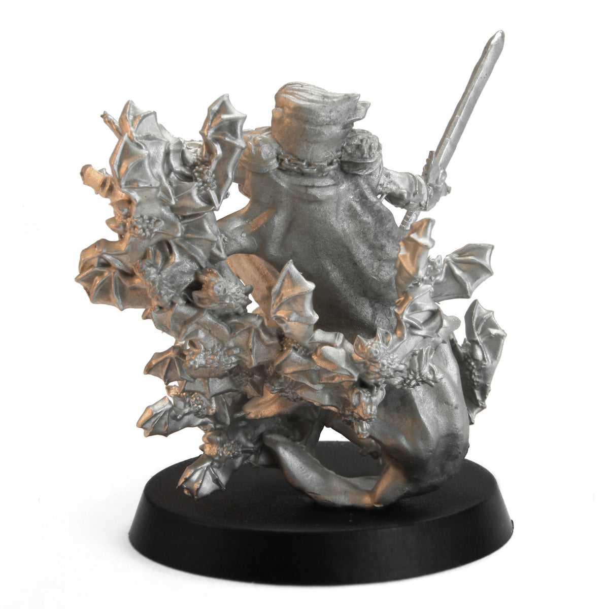 Unpainted pewter Tytantroll Vampire Lord Attacking miniature, 45mm tall, another view