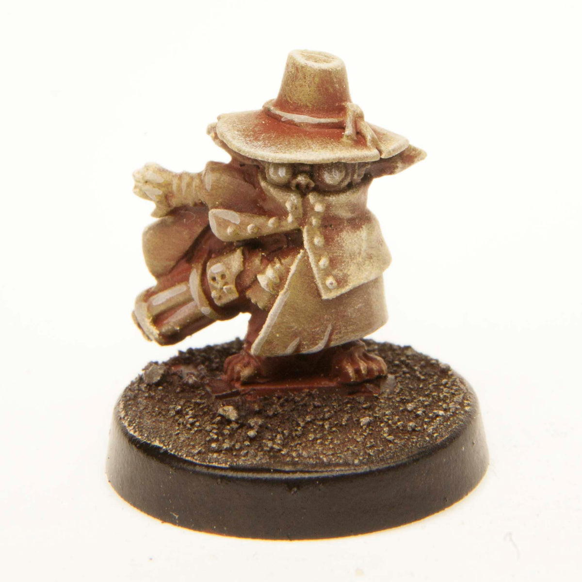 Primed pewter Gremlin Stranger miniature, 24mm tall