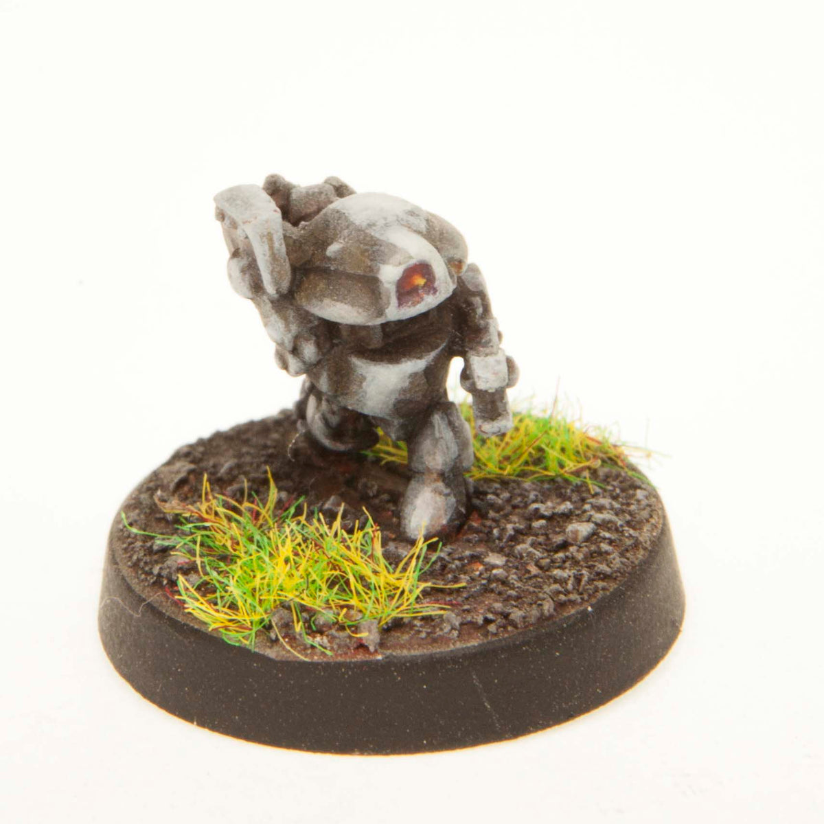 Scrap Bot miniature, painted example (ships unpainted)