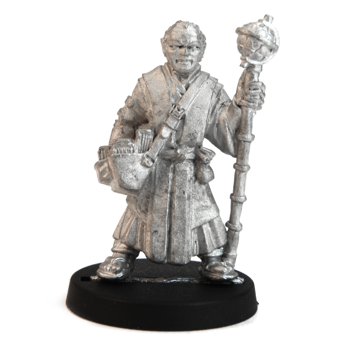 Unpainted pewter Human Lore-Master Male miniature, 33mm tall