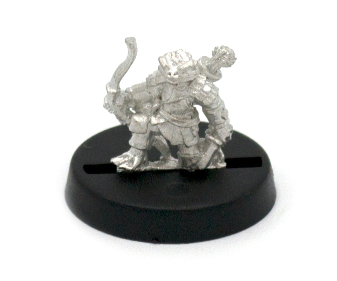 Unpainted pewter Grippli Ranger miniature, 12mm tall, another view